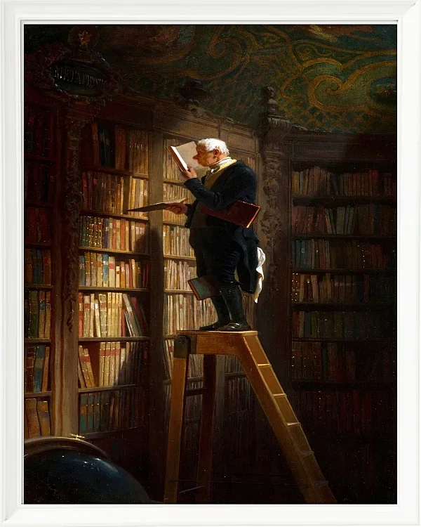 Carl Spitzweg – Der Bücherwurm 1851 | Giclée Kunstdruck gerahmt