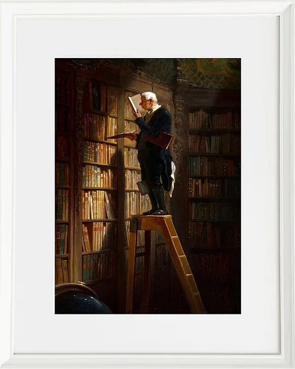 Carl Spitzweg – Der Bücherwurm 1851 | Giclée Kunstdruck gerahmt