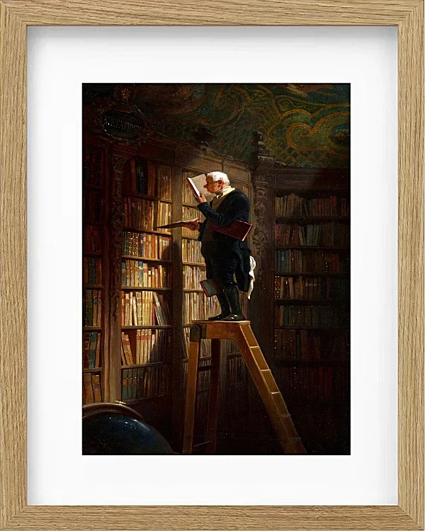 Carl Spitzweg – Der Bücherwurm 1851 | Giclée Kunstdruck gerahmt