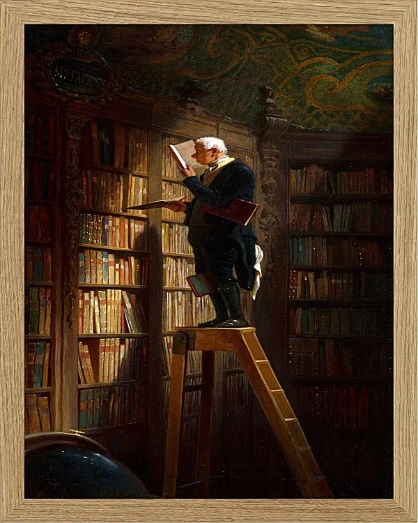 Carl Spitzweg – Der Bücherwurm 1851 | Giclée Kunstdruck gerahmt
