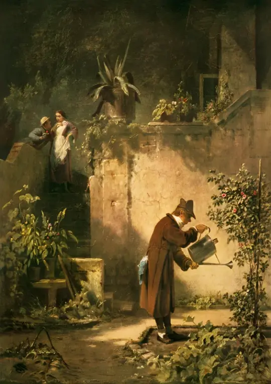 Carl Spitzweg | Der Blumenfreund - 1860 | Gerahmter Kunstdruck | Romantik | formida