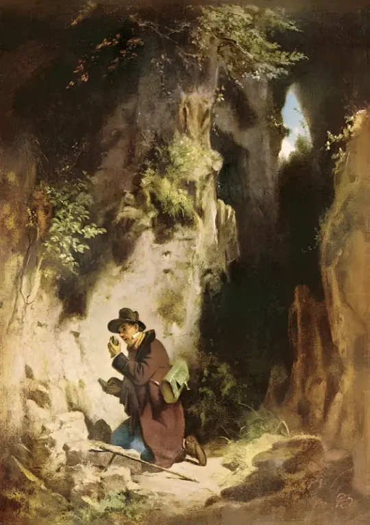 Carl Spitzweg | Der Geologe - 1860 | Indrammet kunsttryk | Romantik | formida