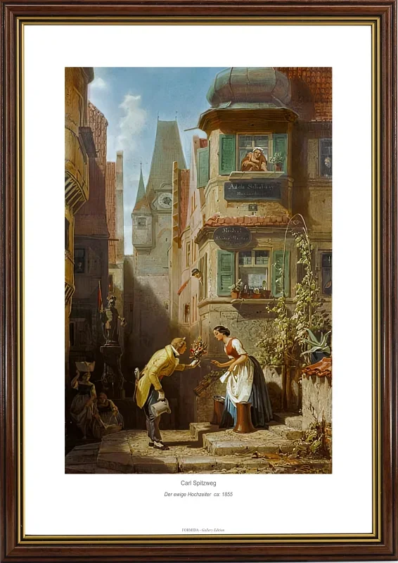 Carl Spitzweg | Der ewige Hochzeiter - 1855 | Gallery Edition | Gerahmter Kunstdruck | Romantik
