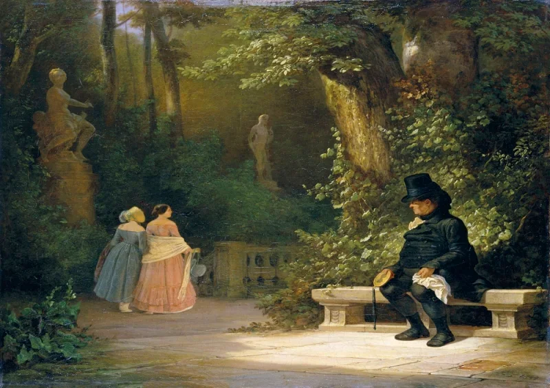 Carl Spitzweg | Enkemanden - 1844 | Indrammet kunsttryk | Romantik | formida