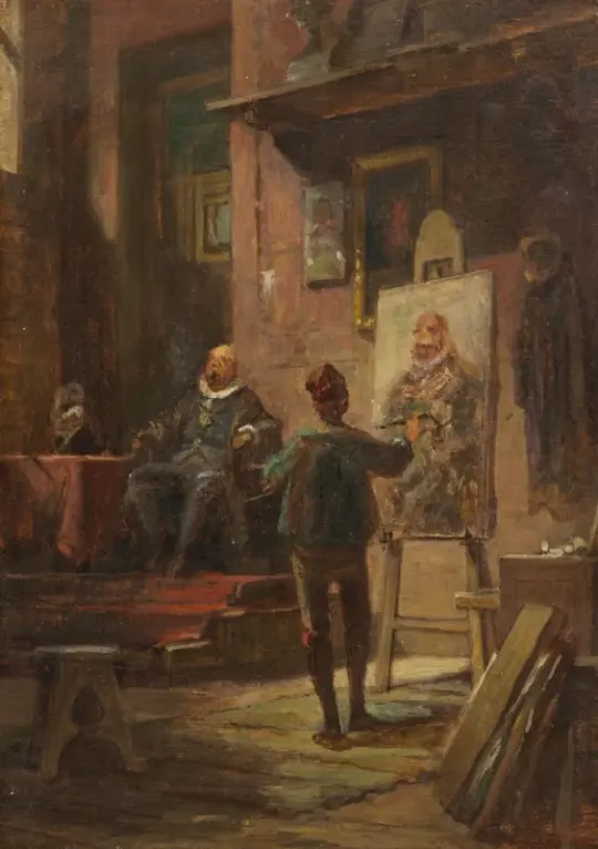 Carl Spitzweg | Der Maler im Atelier - 1860 | Gerahmter Kunstdruck | Romantik | formida