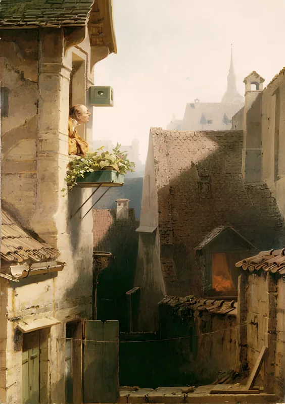 Carl Spitzweg | Der Hypochonder – 1865 | Gerahmter Kunstdruck | Romantik | formida