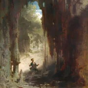 Carl Spitzweg | Mineralog i grotten - 1880 | Indrammet kunsttryk | Romantik | formida