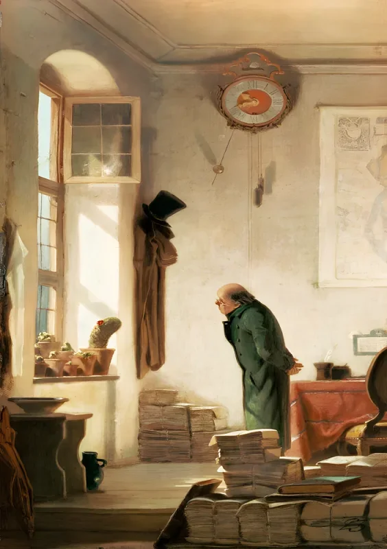 Carl Spitzweg | Der Kaktusliebhaber - 1850 | Gerahmter Kunstdruck | Romantik | formida