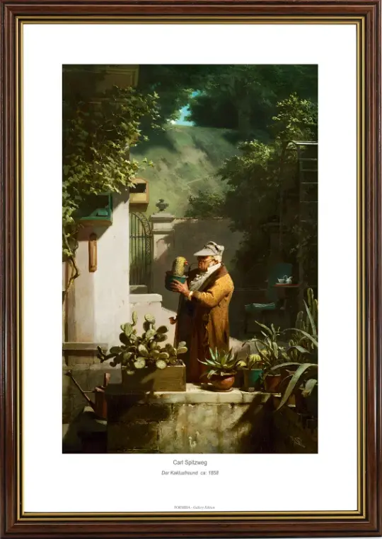 Carl Spitzweg | Kaktusvennen - 1858 | Gallery Edition | Indrammet kunsttryk | Romantic 