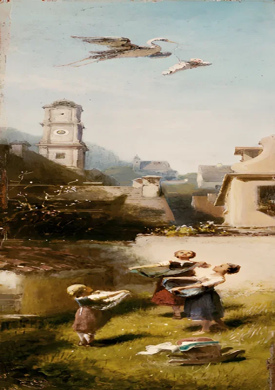 Carl Spitzweg | Storken - 1885 | Indrammet kunsttryk | Romantik | formida