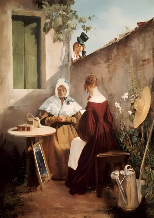 Carl Spitzweg | Kærlighedsbrevet - 1845 | Indrammet kunsttryk | Romantik | formida