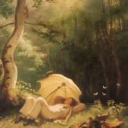 Carl Spitzweg | Maleren, hvilende i skoven - 1850 | Indrammet kunsttryk | Romantik | formida