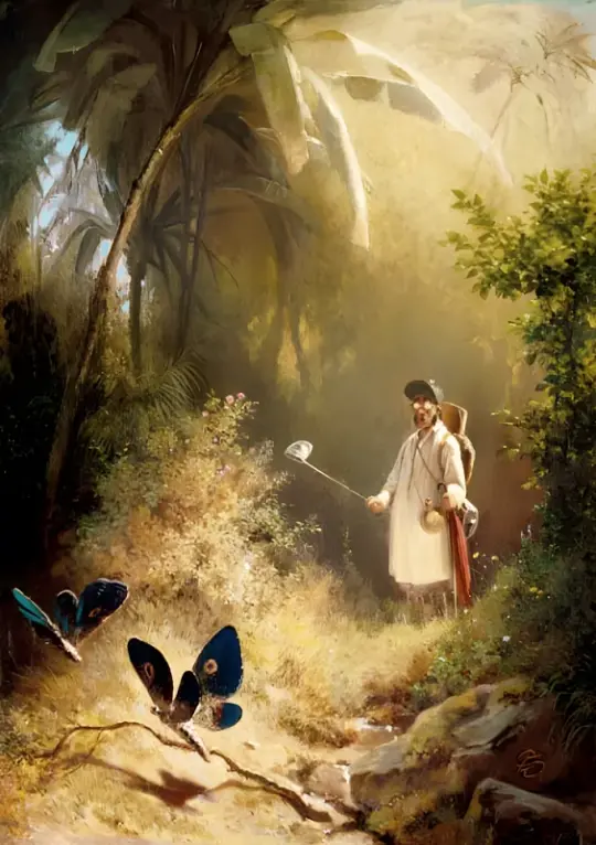 Carl Spitzweg | Sommerfuglefangeren - 1840 | Indrammet kunsttryk | Romantik | formida