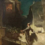 Carl Spitzweg | Måneskinsviolinisten - 1840 | Indrammet kunsttryk | Romantik | formida