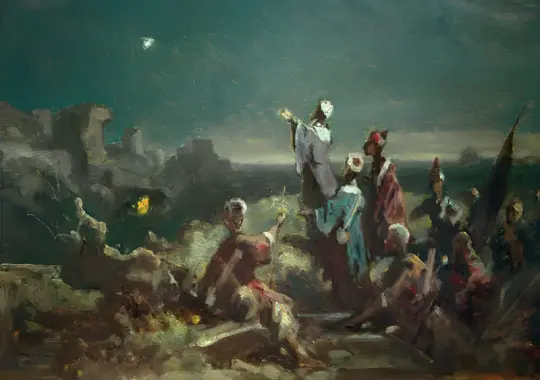Carl Spitzweg | Der Stern von Bethlehem - 1870 | Gerahmter Kunstdruck | Romantik | formida