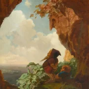 Carl Spitzweg | Den første jernbane - 1845 | Indrammet kunsttryk | Romantik | formida