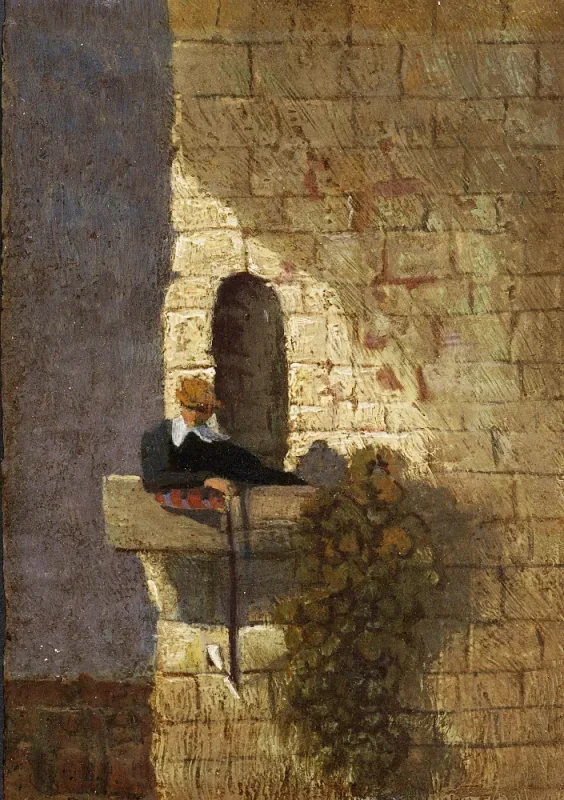 Carl Spitzweg | Studenten i fængslet - 1860 | Indrammet kunsttryk | Romantik | formida