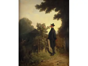 Carl Spitzweg – Der Rosenliebhaber 1847 | Giclée Kunstdruck gerahmt