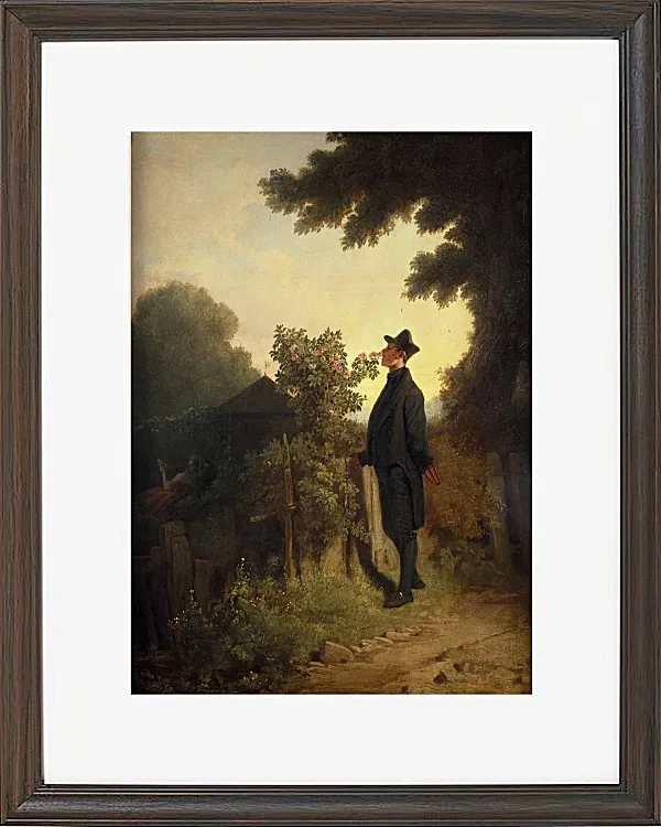 Carl Spitzweg – Der Rosenliebhaber 1847 | Giclée Kunstdruck gerahmt