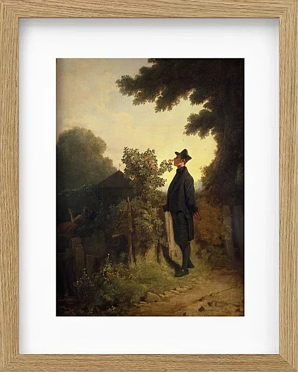 Carl Spitzweg – Der Rosenliebhaber 1847 | Giclée Kunstdruck gerahmt