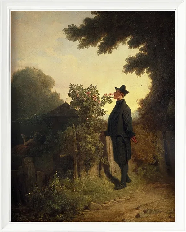 Carl Spitzweg – Der Rosenliebhaber 1847 | Giclée Kunstdruck gerahmt