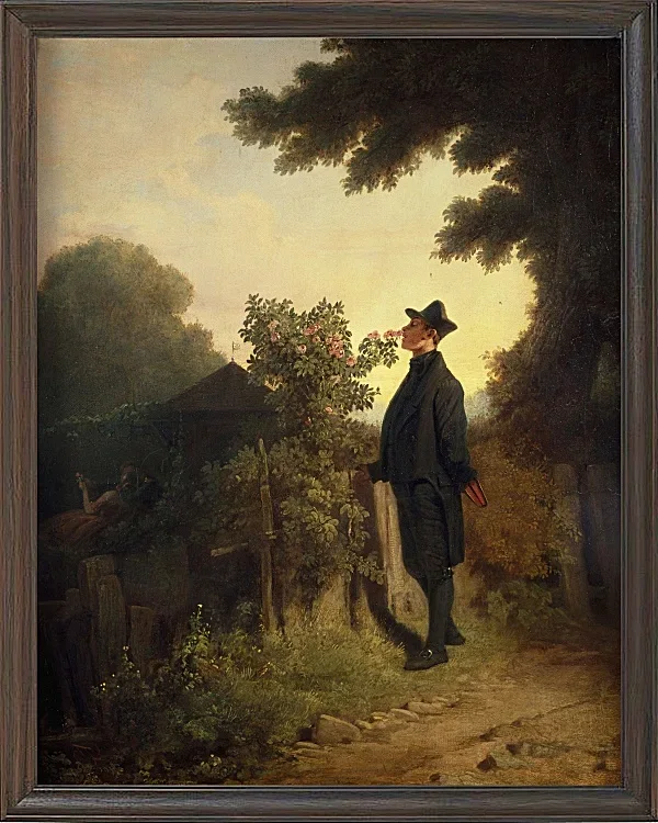 Carl Spitzweg – Der Rosenliebhaber 1847 | Giclée Kunstdruck gerahmt