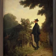 Carl Spitzweg – Der Rosenliebhaber 1847 | Giclée Kunstdruck gerahmt