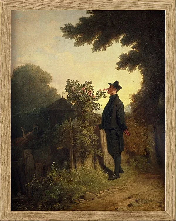 Carl Spitzweg – Der Rosenliebhaber 1847 | Giclée Kunstdruck gerahmt