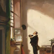 Carl Spitzweg | Der Schreiber - 1880 | Gerahmter Kunstdruck | Romantik | formida