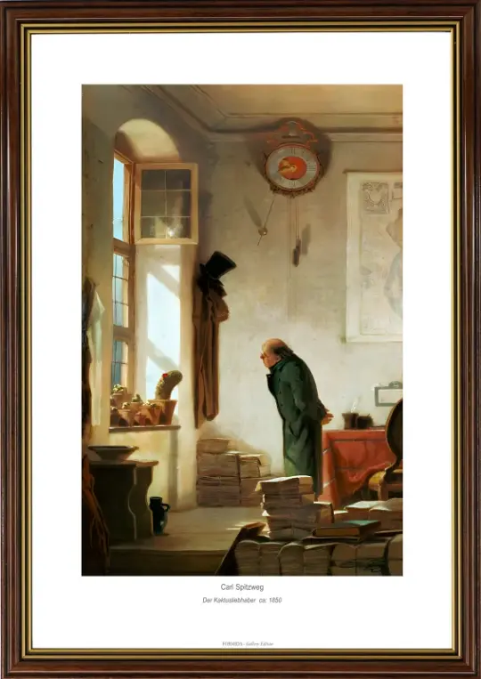 Carl Spitzweg | Der Kaktusliebhaber - 1850 | Gallery Edition | Gerahmter Kunstdruck | Romantik