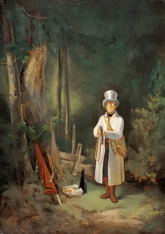 Carl Spitzweg | Der Sonntagsjäger - 1845 | Gerahmter Kunstdruck | Romantik | formida