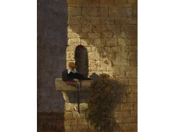 Carl Spitzweg – Der Student im Karzer 1860 | Giclée Kunstdruck gerahmt