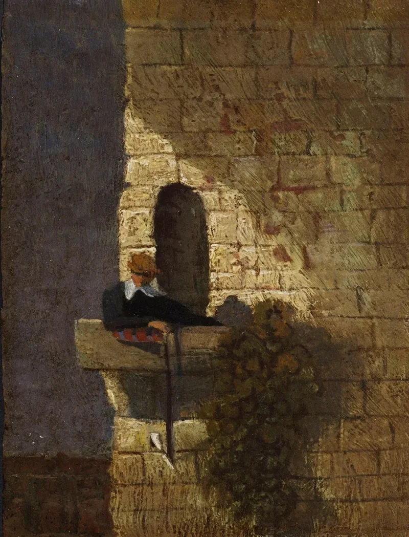 Carl Spitzweg – Der Student im Karzer 1860 | Giclée Kunstdruck gerahmt