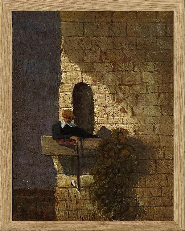 Carl Spitzweg – Der Student im Karzer 1860 | Giclée Kunstdruck gerahmt