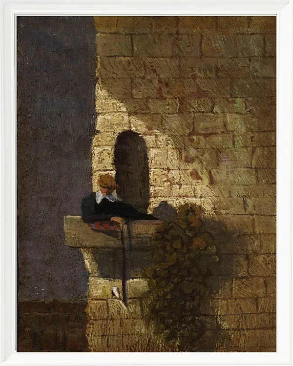Carl Spitzweg – Der Student im Karzer 1860 | Giclée Kunstdruck gerahmt