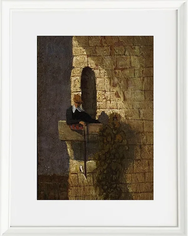 Carl Spitzweg – Der Student im Karzer 1860 | Giclée Kunstdruck gerahmt