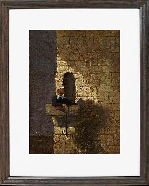 Carl Spitzweg – Der Student im Karzer 1860 | Giclée Kunstdruck gerahmt