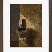 Carl Spitzweg – Der Student im Karzer 1860 | Giclée Kunstdruck gerahmt