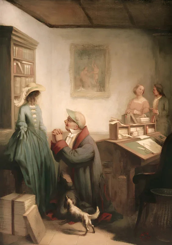 Carl Spitzweg | Den Elskede - 1840 | Indrammet kunsttryk | Romantik | formida