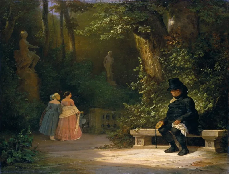 Carl Spitzweg – Der Witwer 1844 | Giclée Kunstdruck gerahmt
