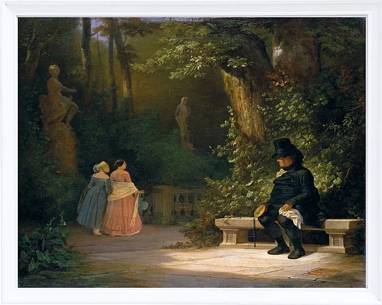 Carl Spitzweg – Der Witwer 1844 | Giclée Kunstdruck gerahmt
