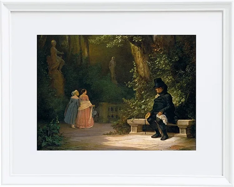 Carl Spitzweg – Der Witwer 1844 | Giclée Kunstdruck gerahmt