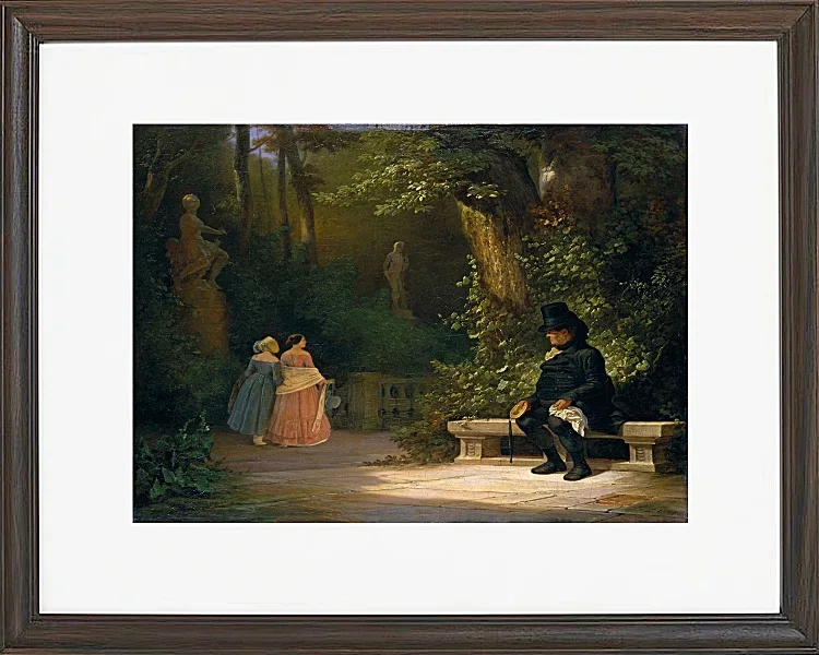 Carl Spitzweg – Der Witwer 1844 | Giclée Kunstdruck gerahmt