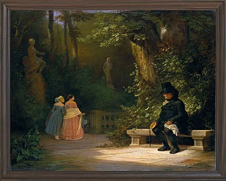 Carl Spitzweg – Der Witwer 1844 | Giclée Kunstdruck gerahmt