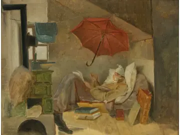 Carl Spitzweg – Der arme Poet 1839 | Giclée Kunstdruck gerahmt
