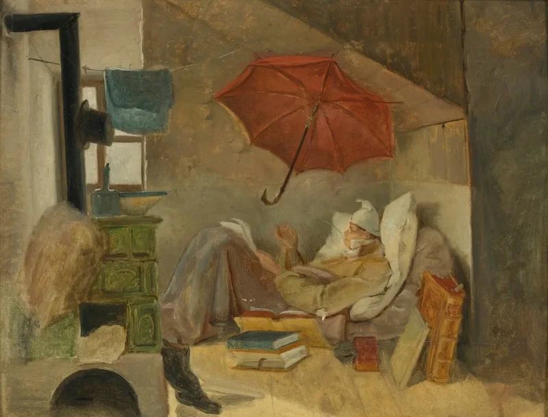Carl Spitzweg – Der arme Poet 1839 | Giclée Kunstdruck gerahmt