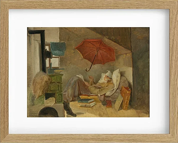 Carl Spitzweg – Der arme Poet 1839 | Giclée Kunstdruck gerahmt