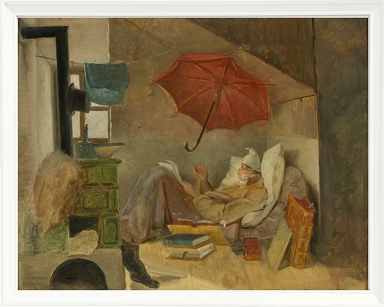 Carl Spitzweg – Der arme Poet 1839 | Giclée Kunstdruck gerahmt
