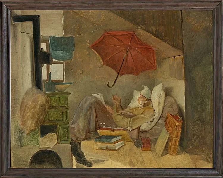 Carl Spitzweg – Der arme Poet 1839 | Giclée Kunstdruck gerahmt