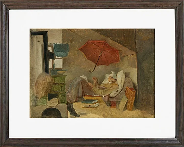 Carl Spitzweg – Der arme Poet 1839 | Giclée Kunstdruck gerahmt